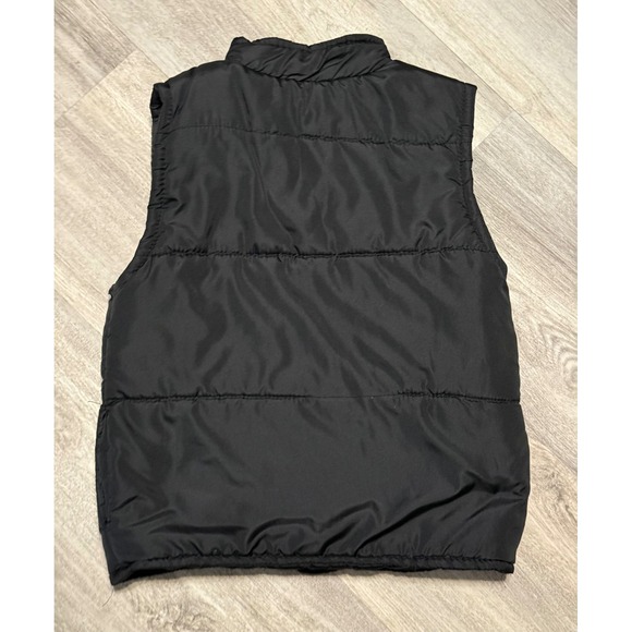 AERO Kids Puffer Vest Black Gray Logo Full Zip Sleeveless Jacket Size 7 - Picture 3 of 3